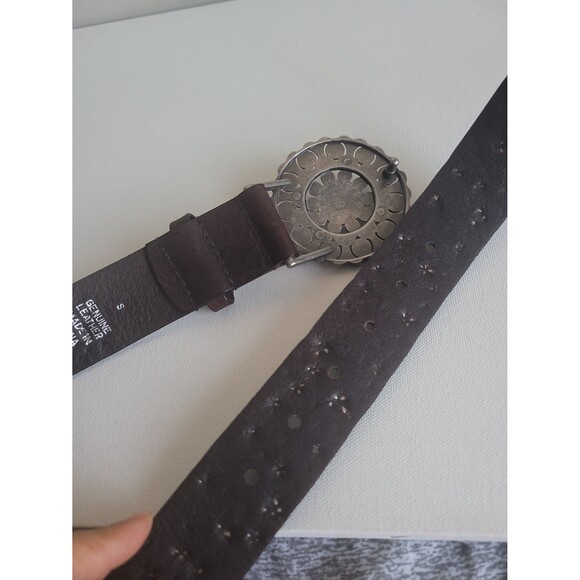 Express Chocolate Brown Studded Belt Sz S Grunge Steampunk Boho Western Rodeo main image 7